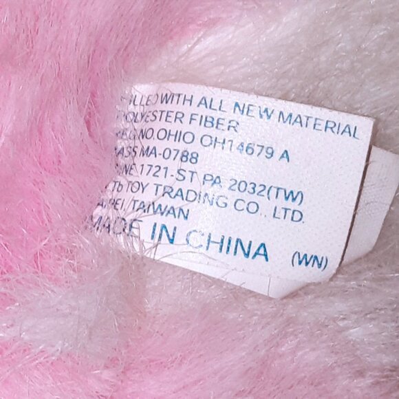 Vintage TB Toy Trading Pink Easter Bunny Rabbit Hoppy Hopster Tulips Plush 15" - Picture 7 of 7